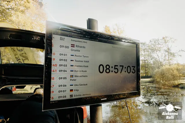 A digital roadbook on a motorcycle handlebar – Alakonnu Rally 2026, SS2 · SS3
